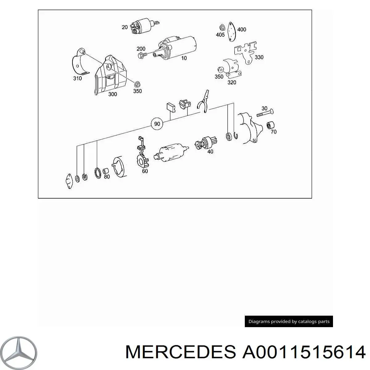 A0011515614 Mercedes Porta-escovas do motor de arranco