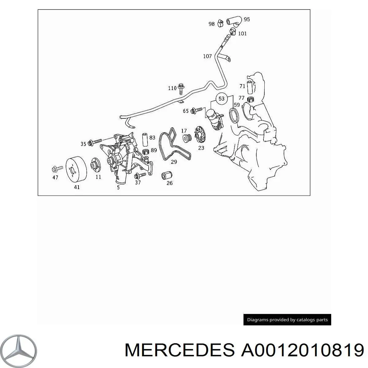 Vedante de bomba de água Mercedes A0012010319 preço, a partir de 48,84 USD