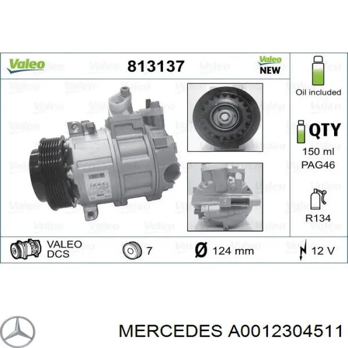 Compressor de aparelho de ar condicionado Mercedes A0012304511 preço, a partir de 188,98 USD