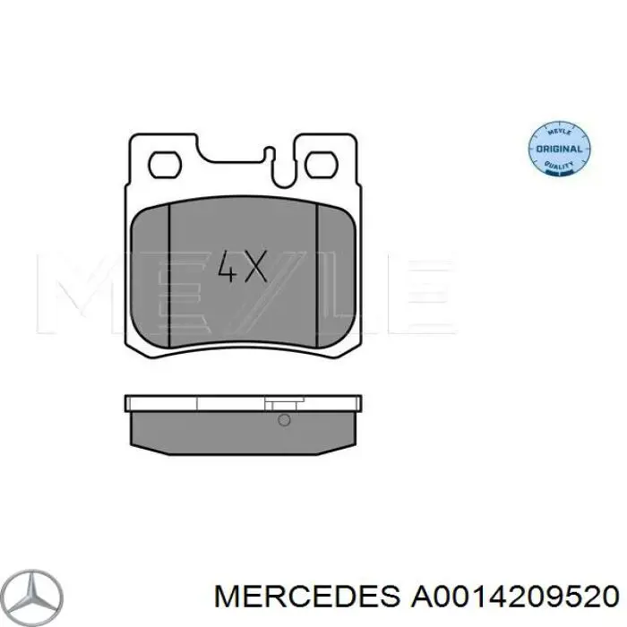 Compre A0014209520 Mercedes Sapatas do freio traseiras de disco
