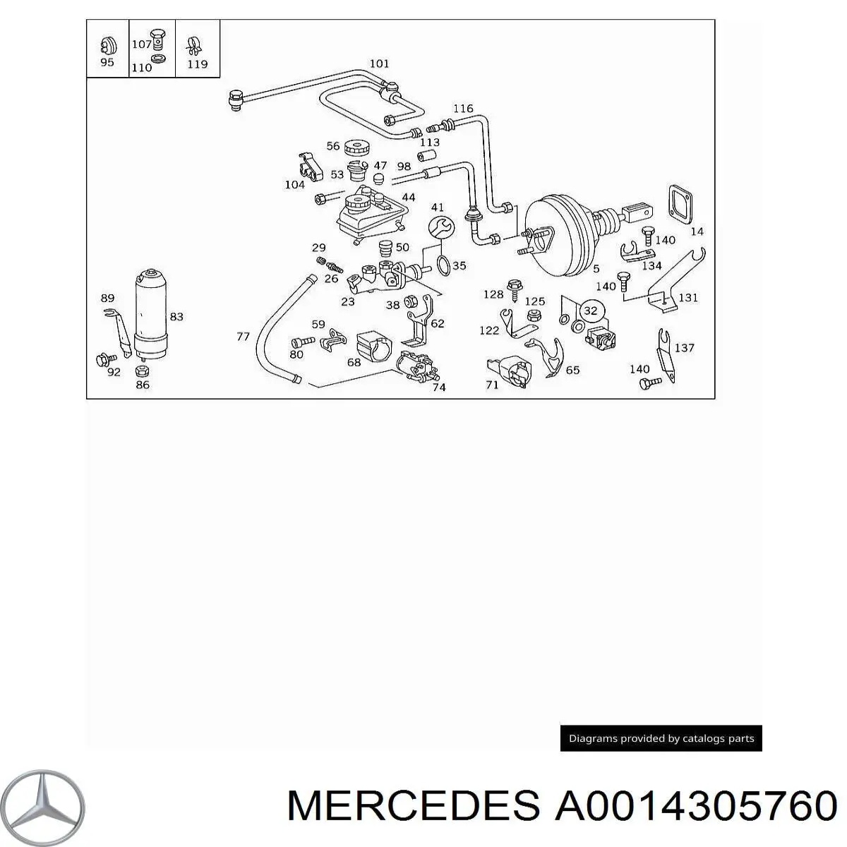 Kit de reparação de cilindro mestre do freio Mercedes A0014305760 preço, a partir de 244,09 USD