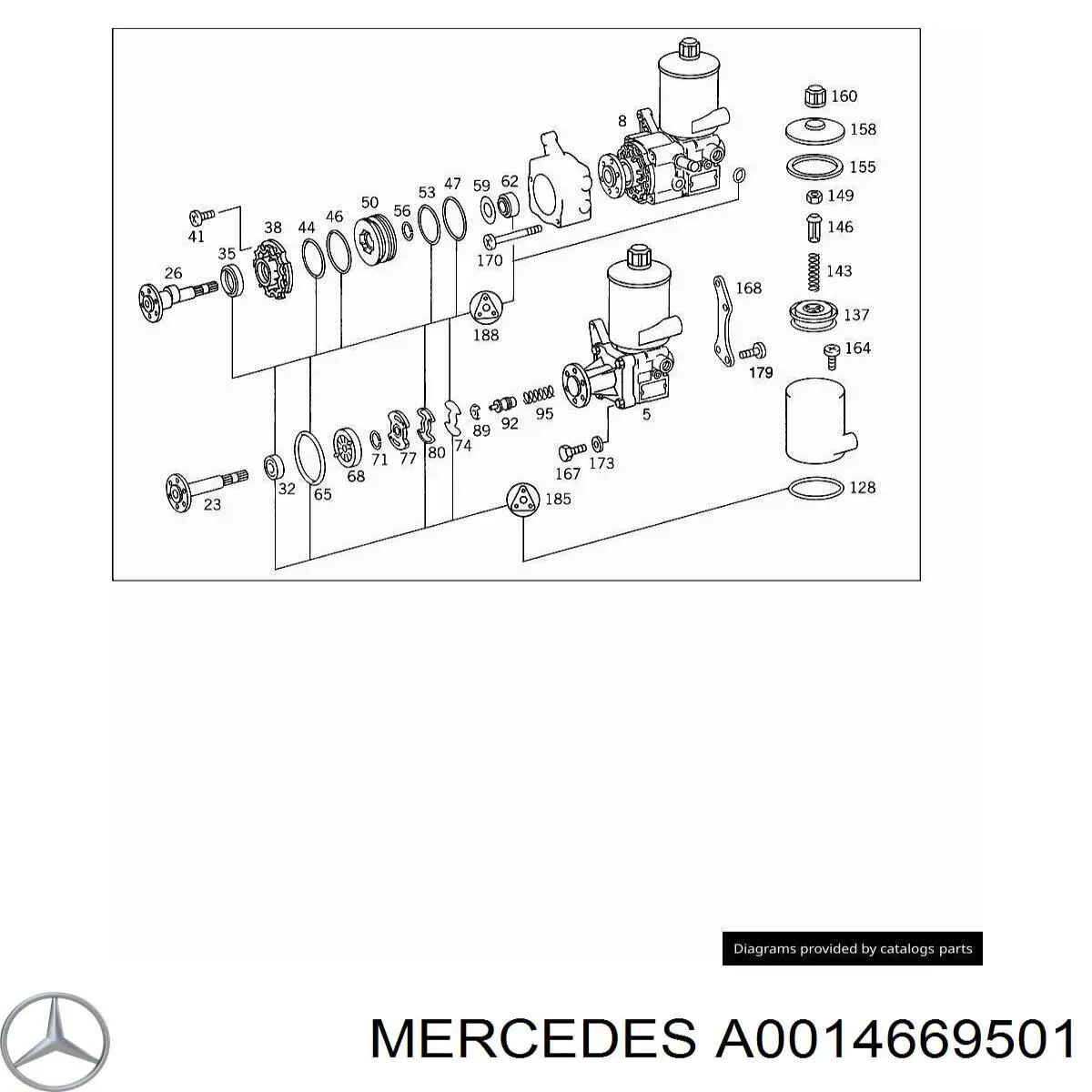 Bomba da Direção hidrâulica assistida Mercedes A0014669501 preço, a partir de 216,63 USD