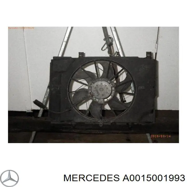 Compre A0015001993 Mercedes Difusor do radiador de esfriamento, montado com motor e roda de aletas