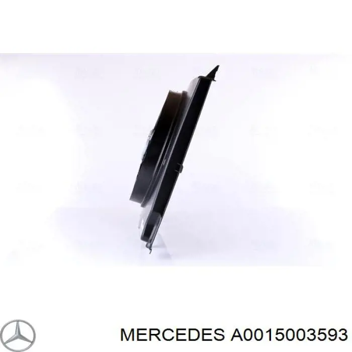A0015003593 Mercedes Difusor do radiador de aparelho de ar condicionado, montado com roda de aletas e o motor