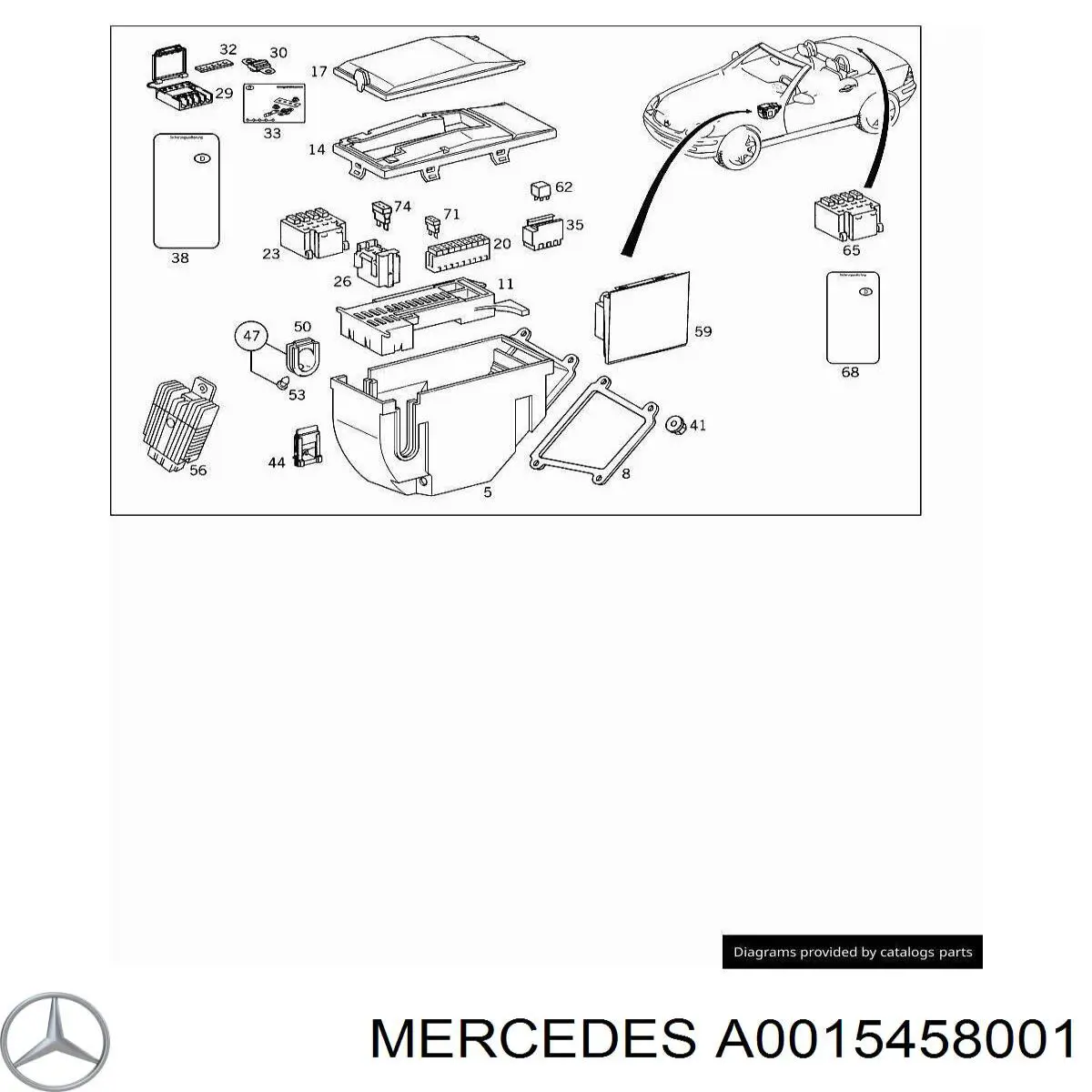 A0015458001 Mercedes Unidade de dispositivos de segurança
