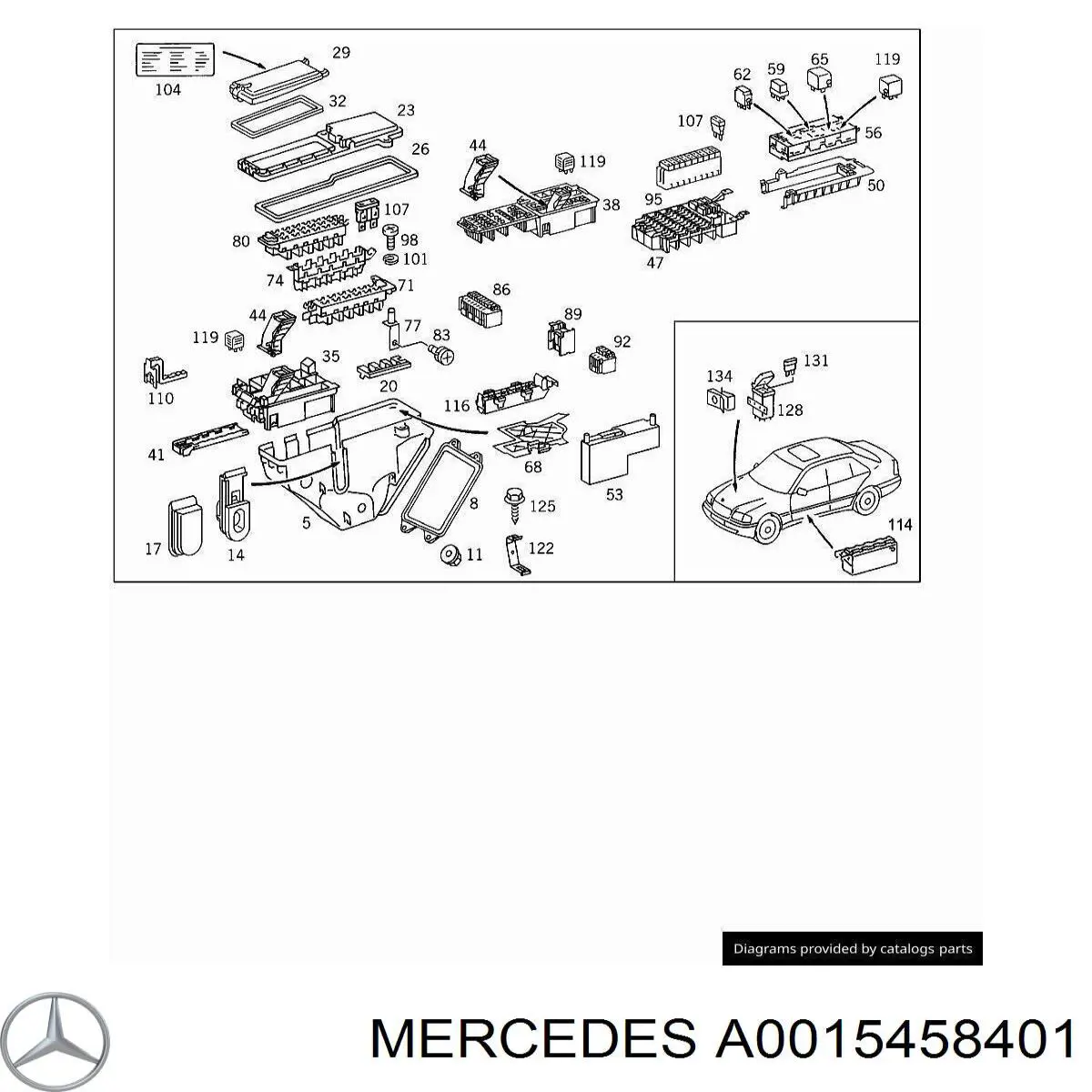 A0015458401 Mercedes Unidade de dispositivos de segurança