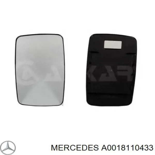 A0018110433 Mercedes Elemento espelhado do espelho de retrovisão direito