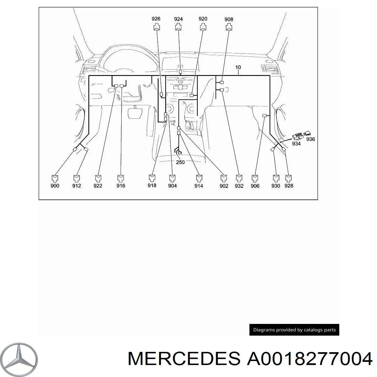 A0018278204 Mercedes Porta-malas do teto