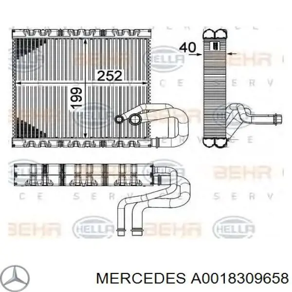 A0018309658 Mercedes Vaporizador de aparelho de ar condicionado