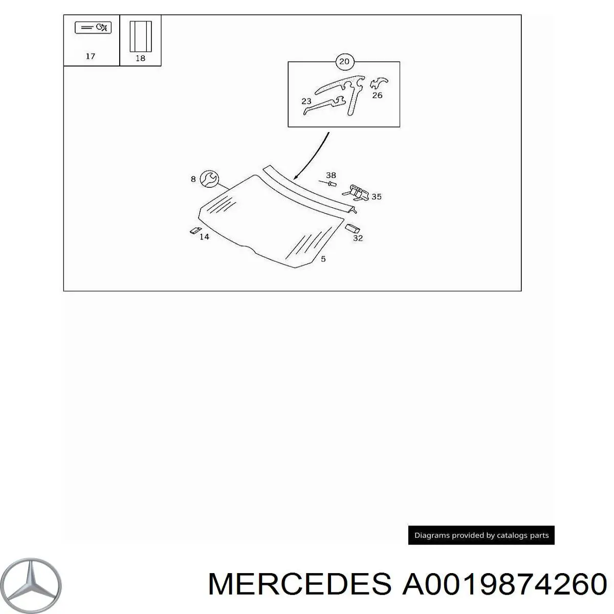 Pára-brisas Mercedes A0019874260 preço, a partir de 57,09 USD