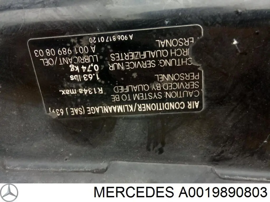 A0019890803 Mercedes Óleo do compressor de aparelho de ar condicionado