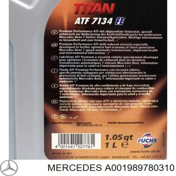 A001989780310 Mercedes Óleo de transmissão
