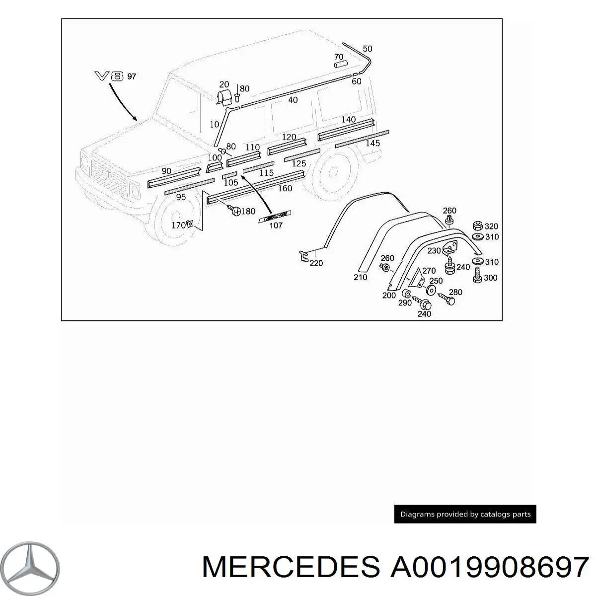  Mercedes A0019908697 preço, a partir de 4,91 USD