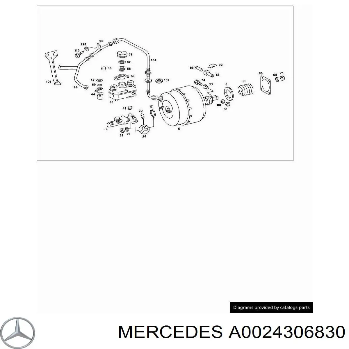A0024306830 Mercedes Reforçador dos freios a vácuo