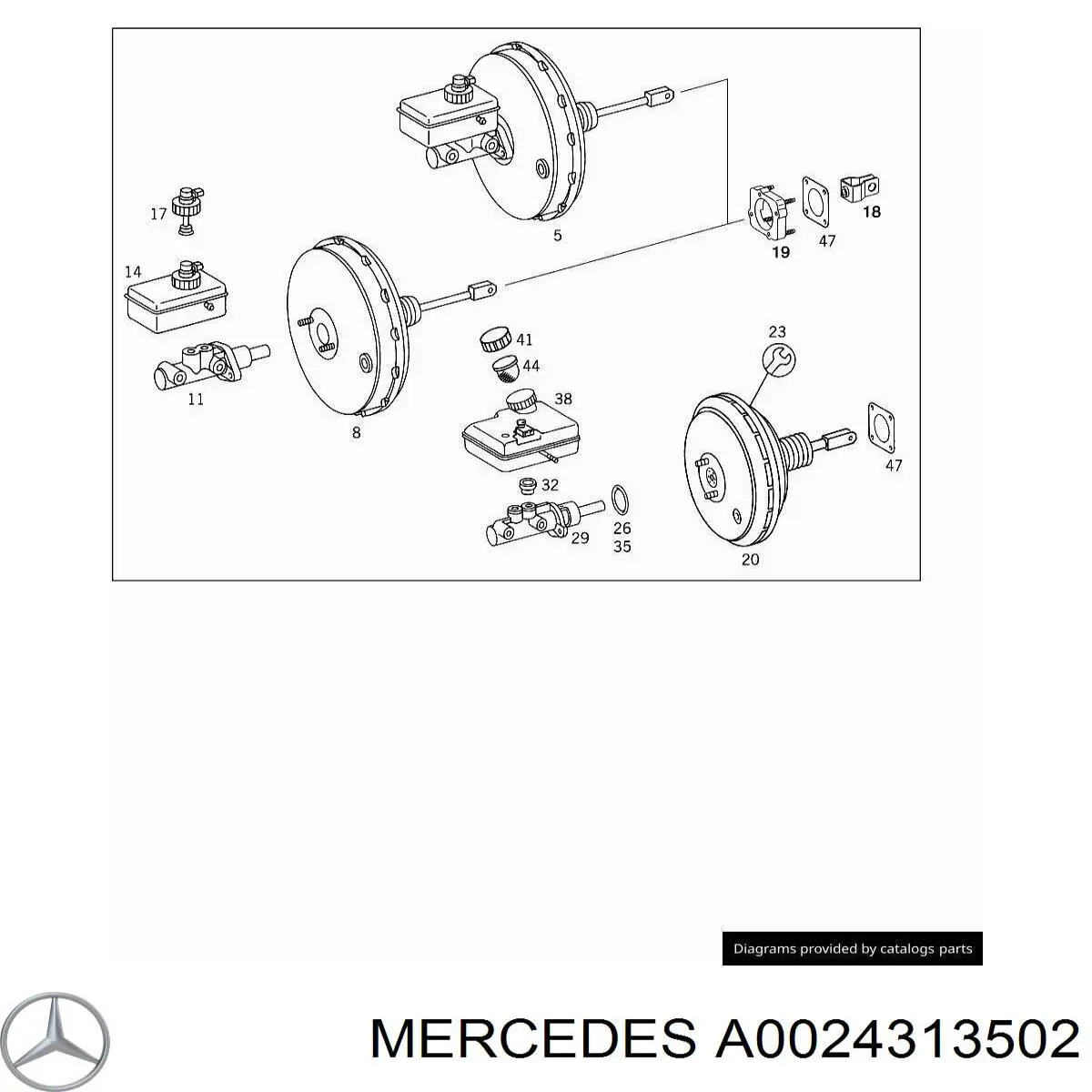 Compre 0024314002 Mercedes Tanque de cilindro mestre do freio (de fluido de freio)