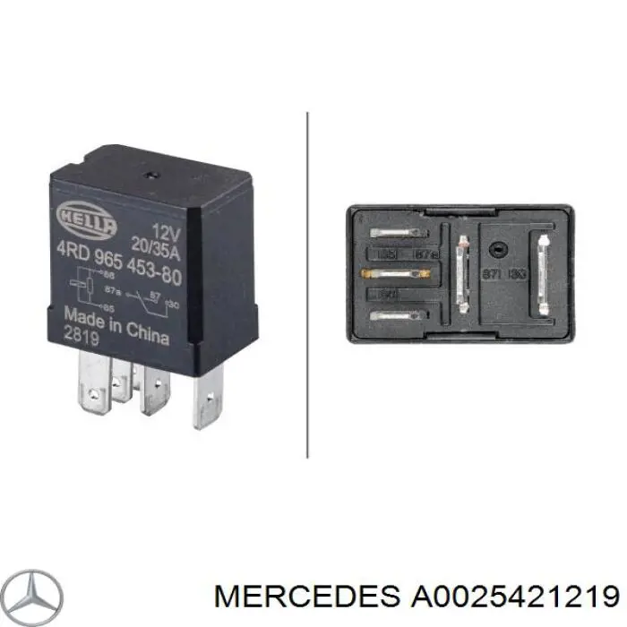 A0025421219 Mercedes Relê elétrico multifuncional