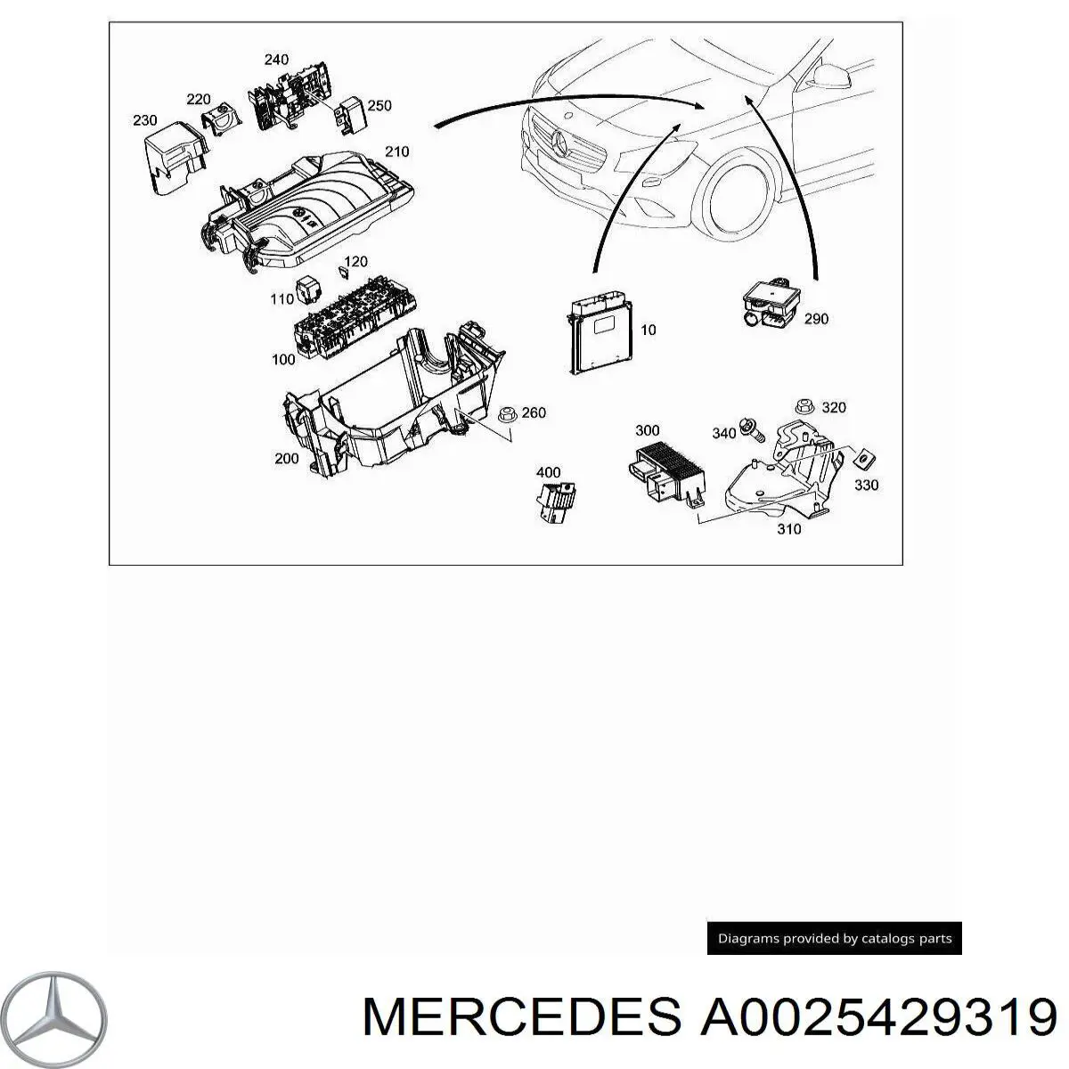A0025429319 Mercedes Relê do compressor de suspensão pneumática