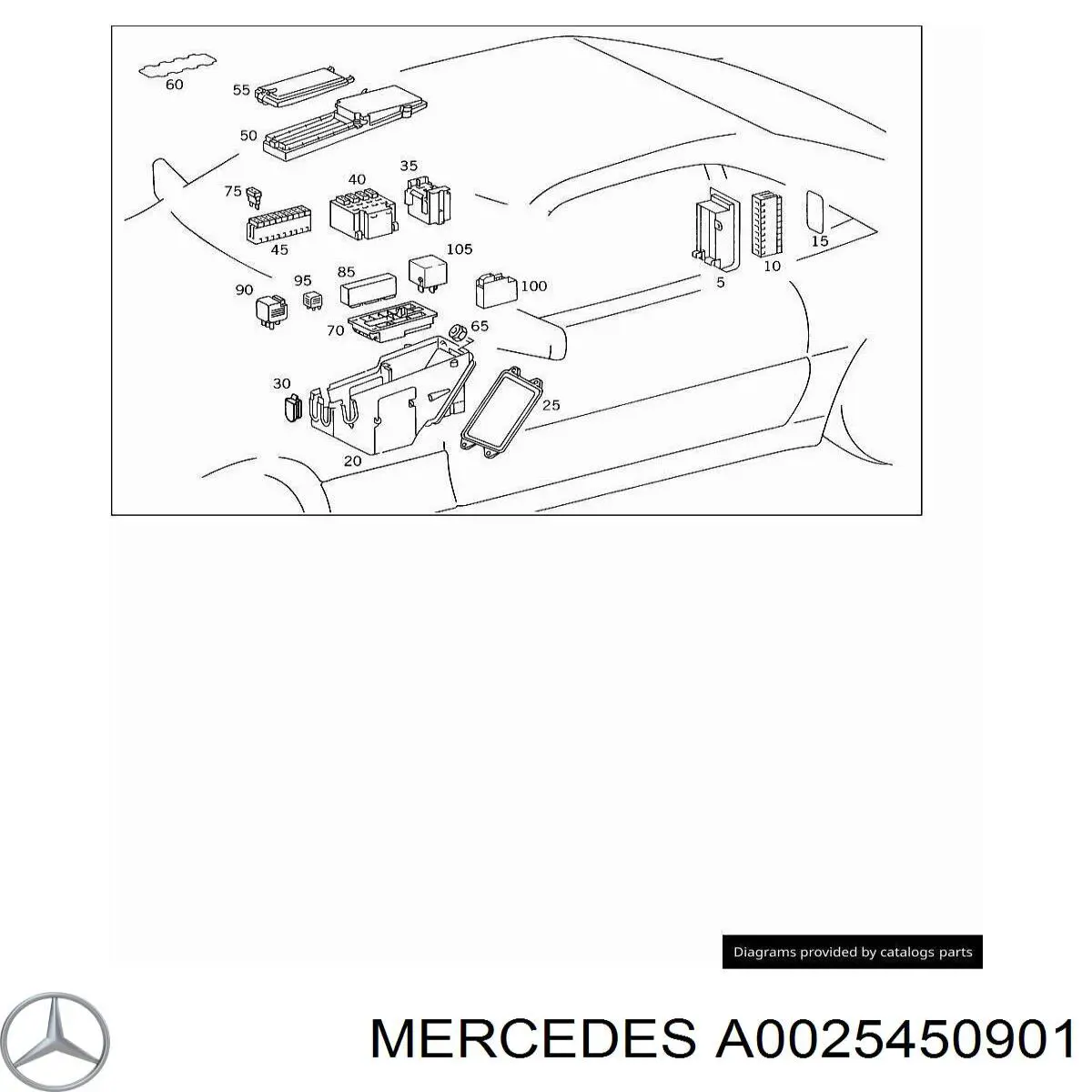 A0025450901 Mercedes Unidade de dispositivos de segurança