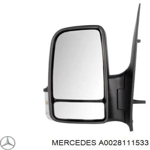 A0028111533 Mercedes Elemento espelhado do espelho de retrovisão esquerdo