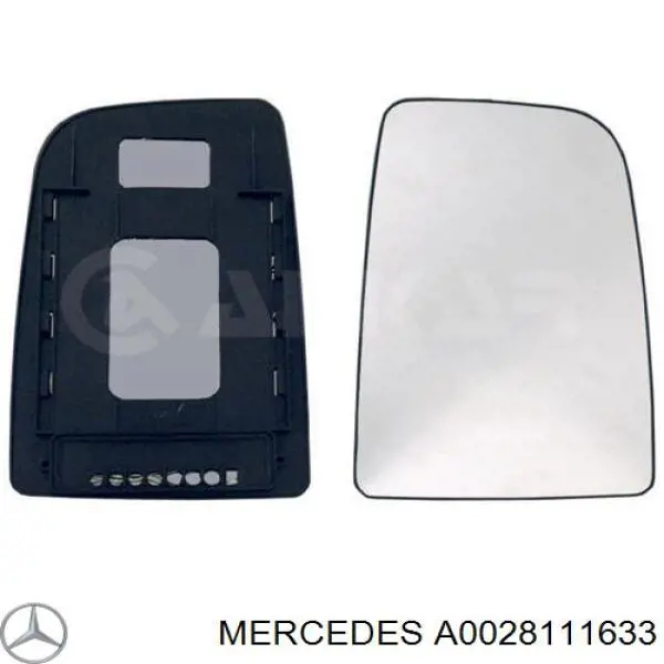 A0028111633 Mercedes Elemento espelhado do espelho de retrovisão direito
