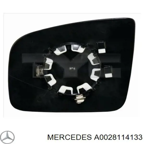 A0028114133 Mercedes Elemento espelhado do espelho de retrovisão esquerdo