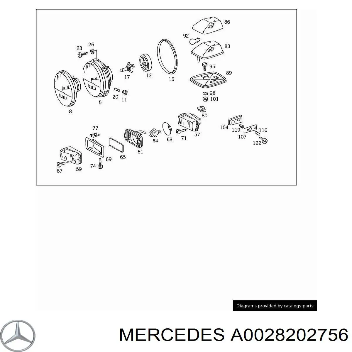 A0028202756 Mercedes Luzes de nevoeiro esquerdas