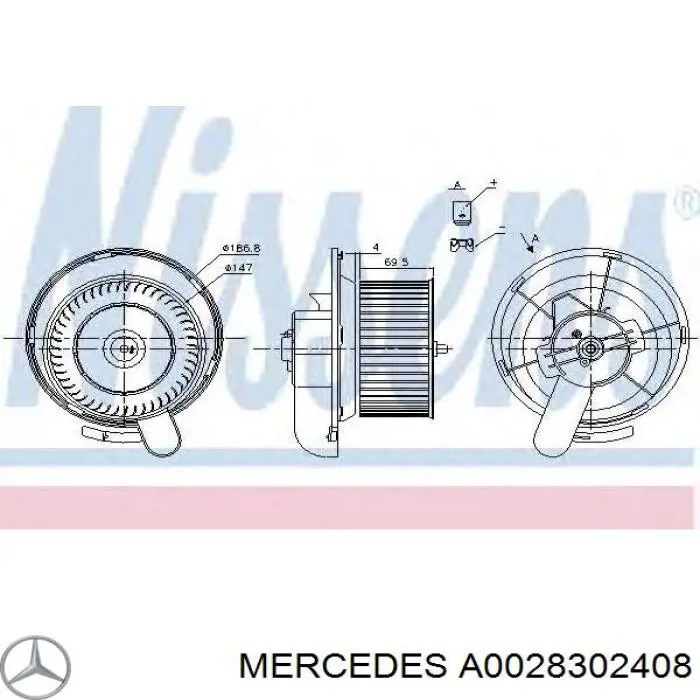 Compre A0028302408 Mercedes Motor de ventilador de forno (de aquecedor de salão)
