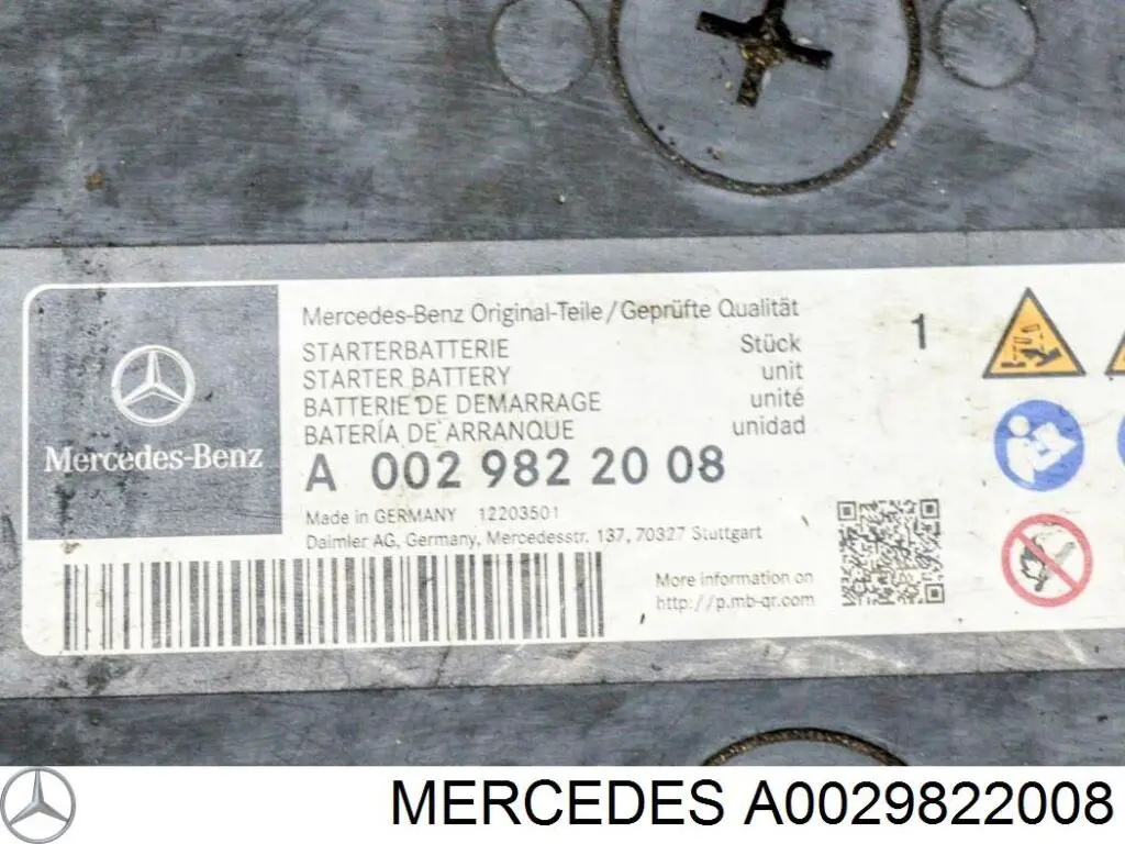 Bateria recarregável (PILHA) A0029822008 Mercedes