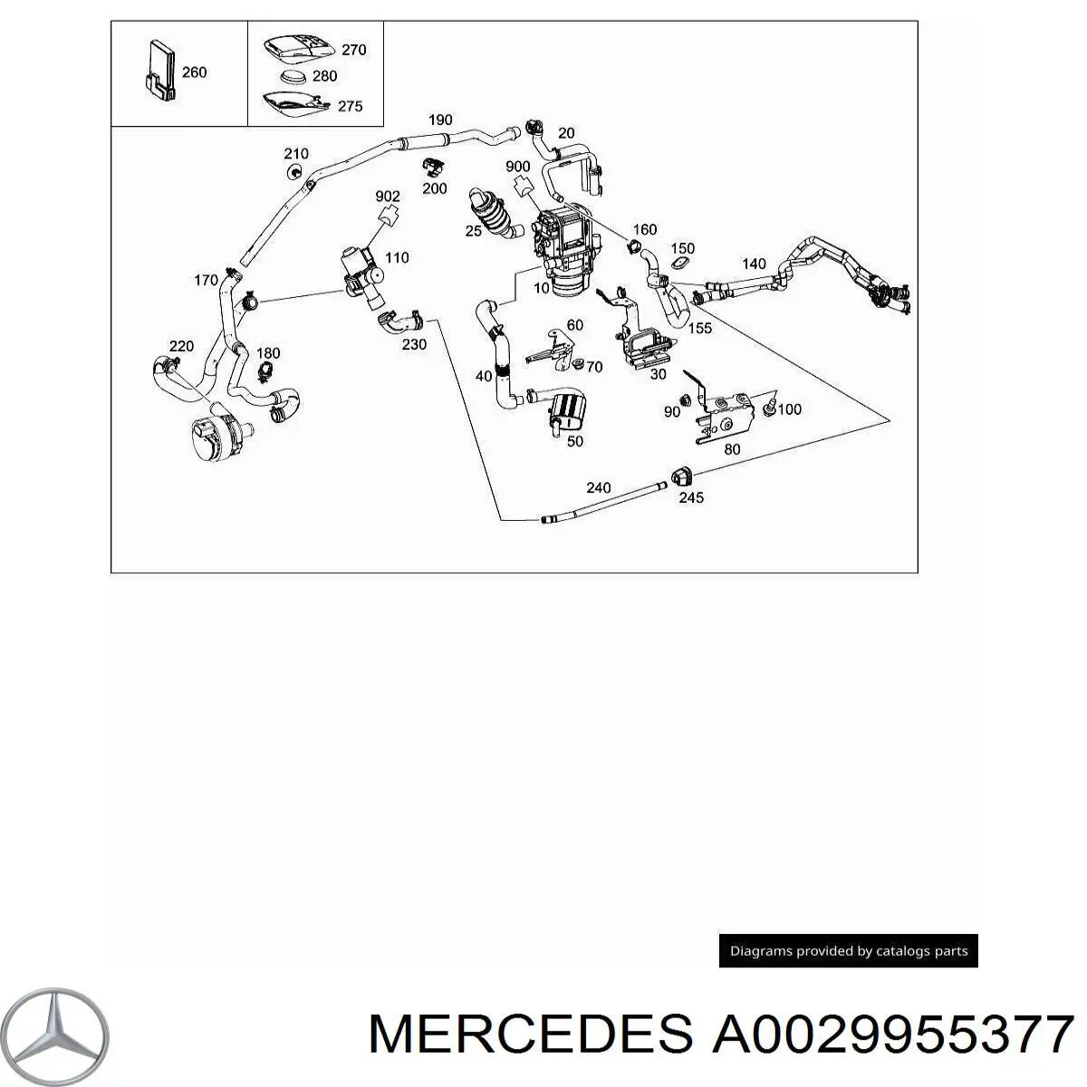 Compre A0029955377 Mercedes Braçadeira de tubo do freio