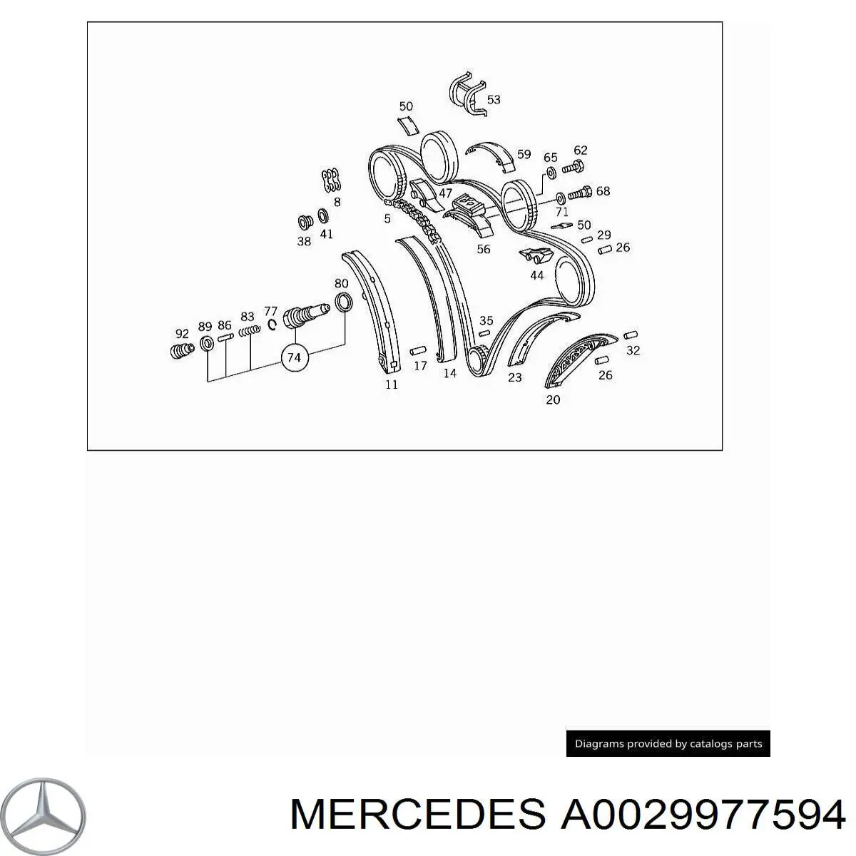 Compre A0029977594 Mercedes Cadeia do mecanismo de distribuição de gás