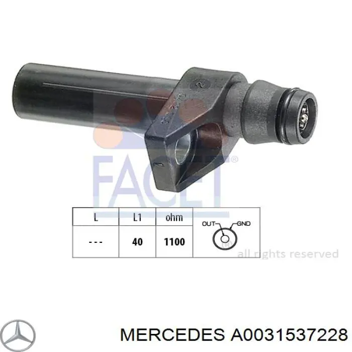 Sensor de posição (de revoluções) de cambota Mercedes A0031537228 preço, a partir de 39,18 USD