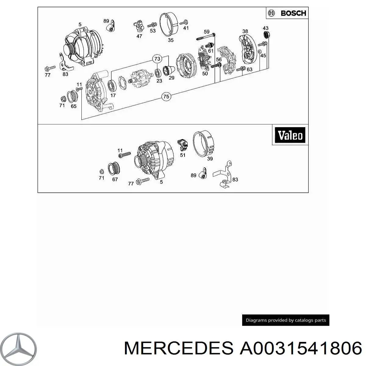A0031541806 Mercedes Relê-regulador do gerador (relê de carregamento)