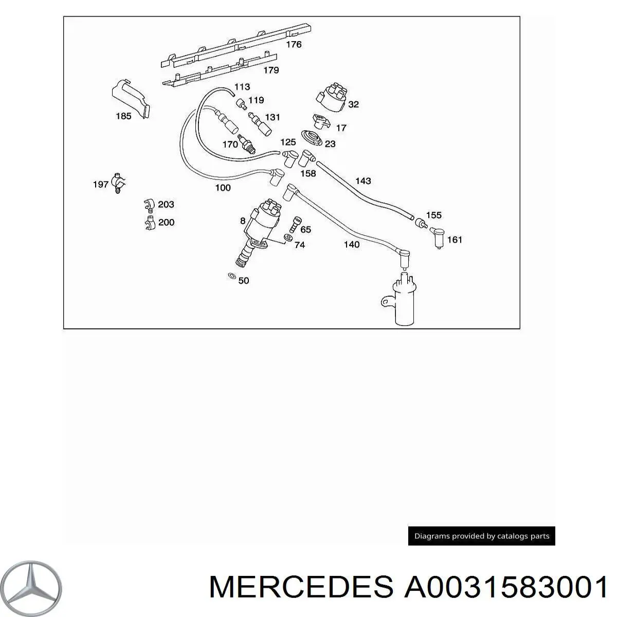 Distribuidor de ignição (distribuidor) Mercedes A0031583001 preço, a partir de 580,05 USD