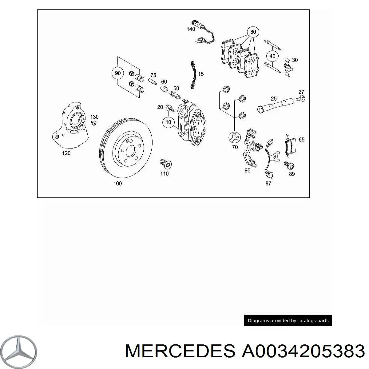 Suporte do freio dianteiro esquerdo Mercedes A0034205383 preço, a partir de 125,99 USD
