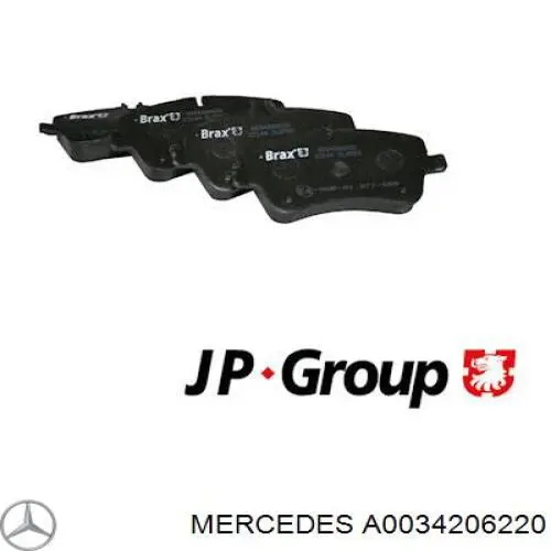 A0034206220 Mercedes Sapatas do freio traseiras de disco