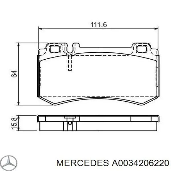 Sapatas do freio traseiras de disco Mercedes A0034206220 preço, a partir de 48,44 USD