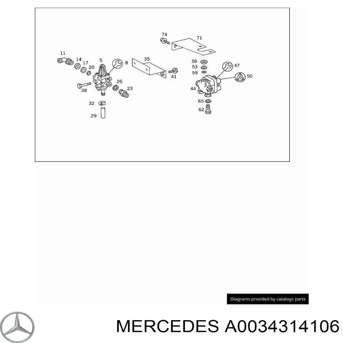 Válvula de limitação de pressão do sistema pneumático Mercedes A0034314106 preço, a partir de 66,05 USD