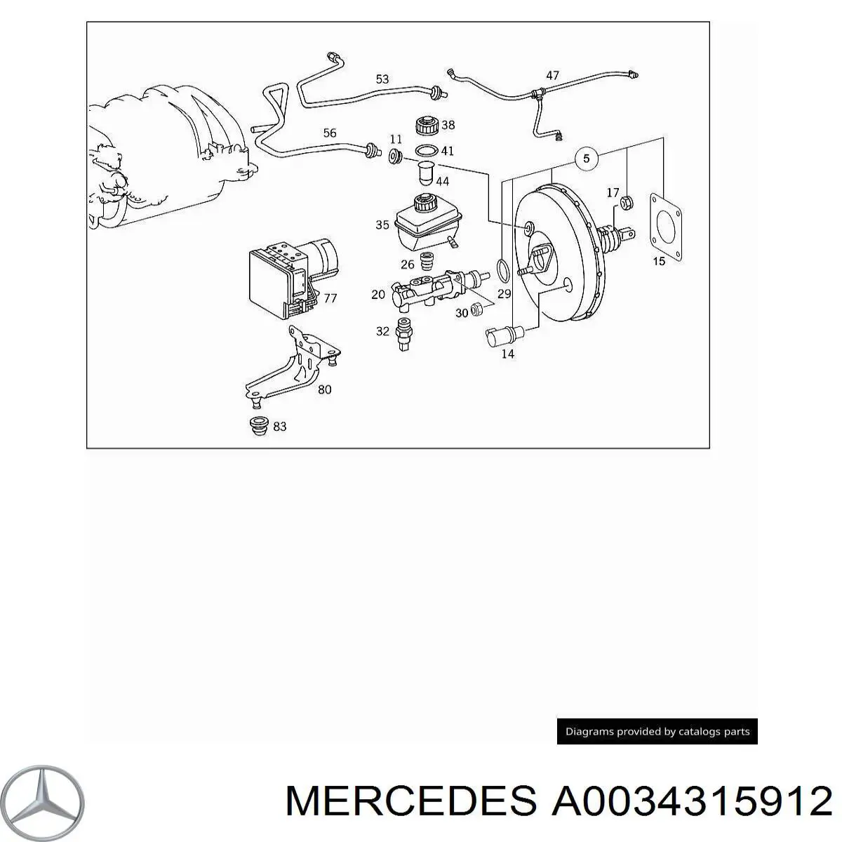 A0034315912 Mercedes Unidade hidráulico de controlo ABS