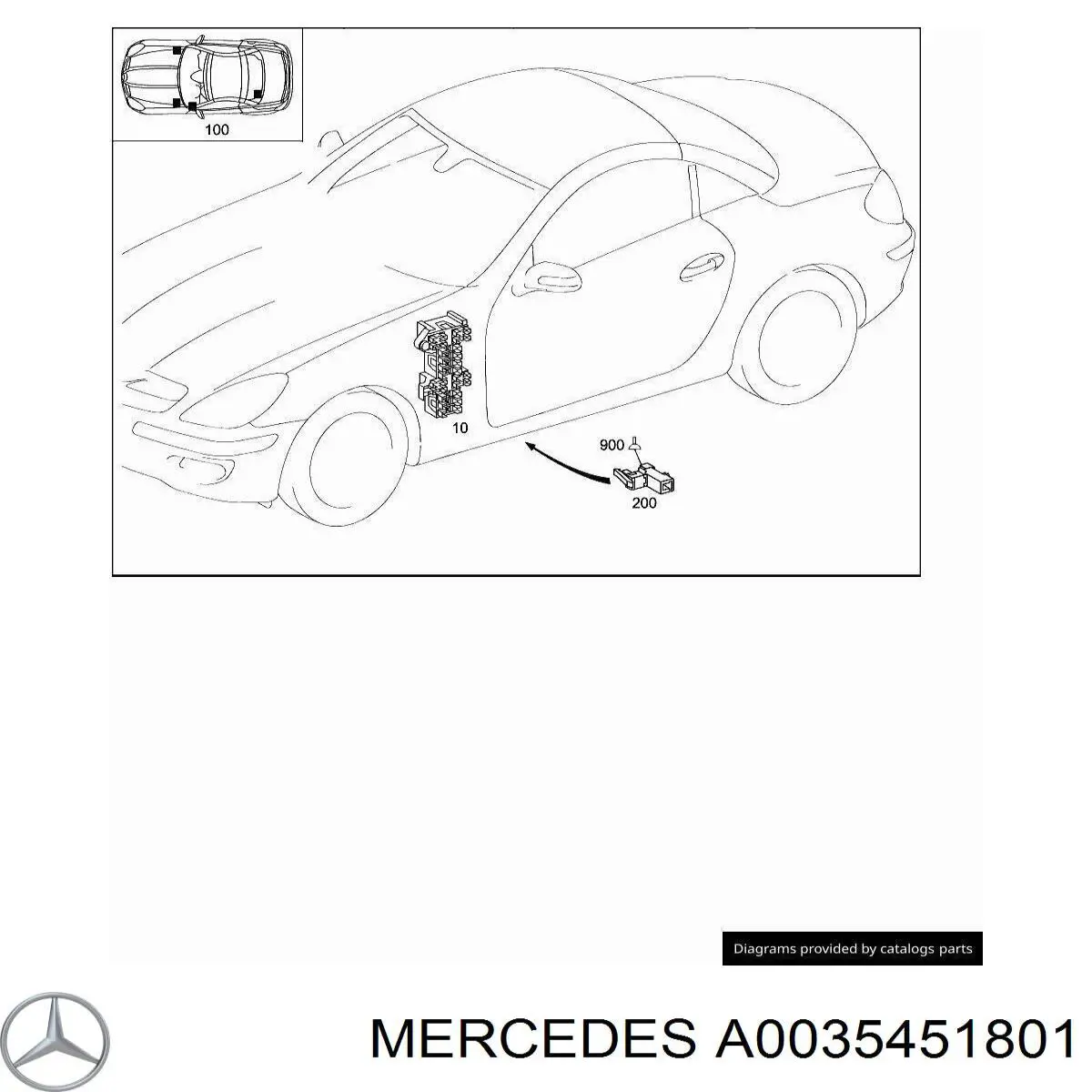 A0035451801 Mercedes Unidade traseira do salão de dispositivos de segurança
