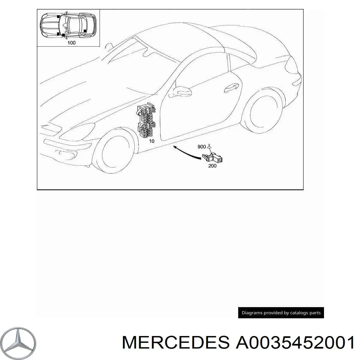 A0035452001 Mercedes Unidade traseira do salão de dispositivos de segurança