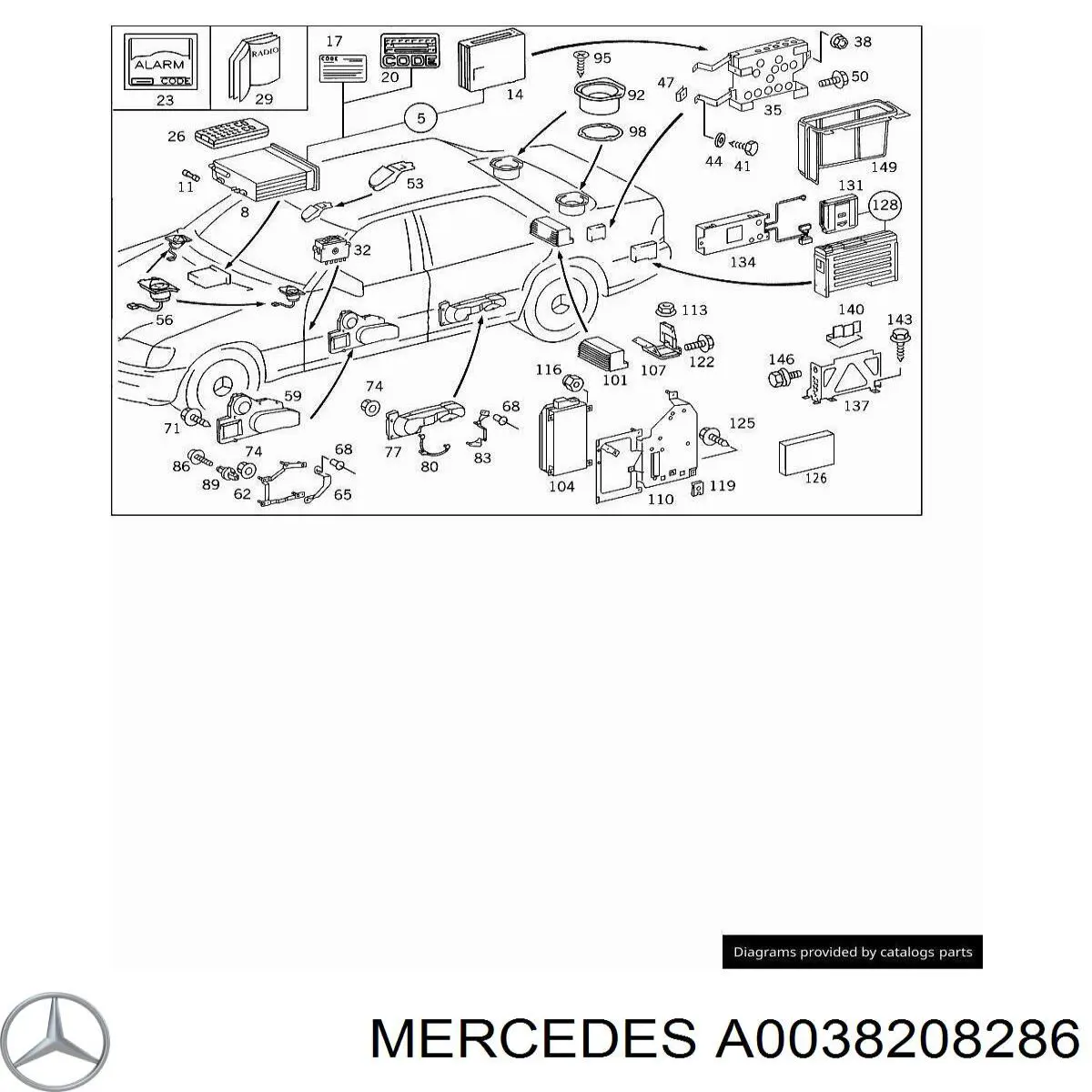 Compre A2108200986 Mercedes Aparelhagem de som (rádio AM/FM), universal