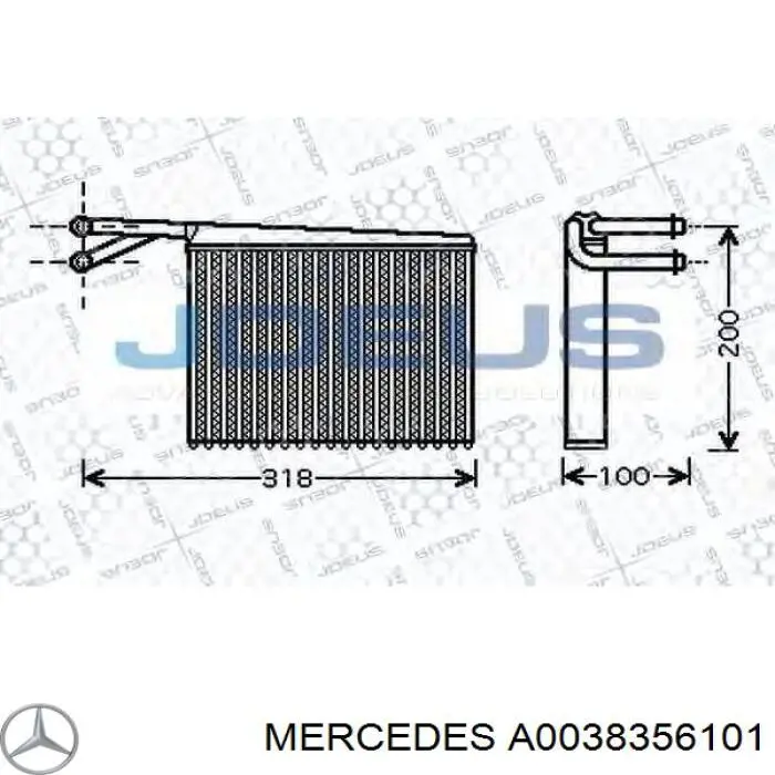 Compre A0038356101 Mercedes Radiador de forno (de aquecedor)