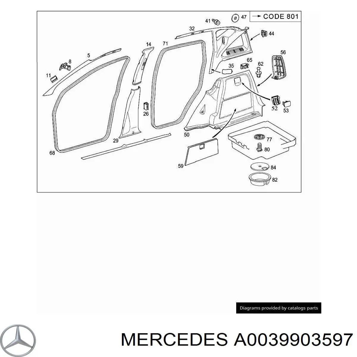 Cápsula (prendedor) de fixação do forro do pára-choque do pára-lama dianteiro Mercedes A0039903597 preço, a partir de 1,15 USD