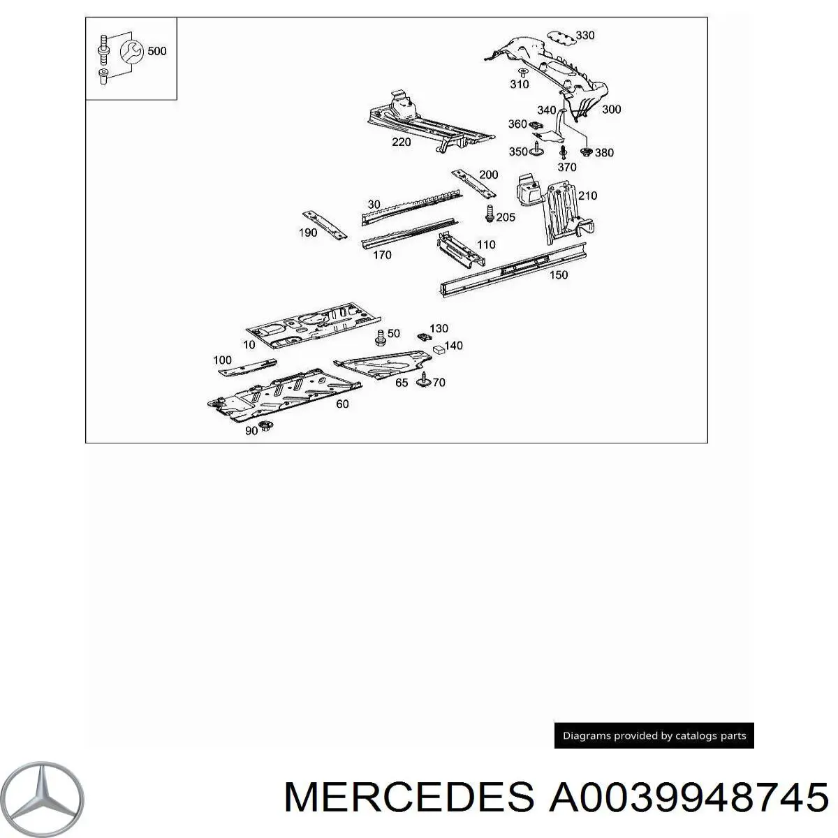 A0039948745 Mercedes Cápsula (prendedor) de fixação de protetor de lama