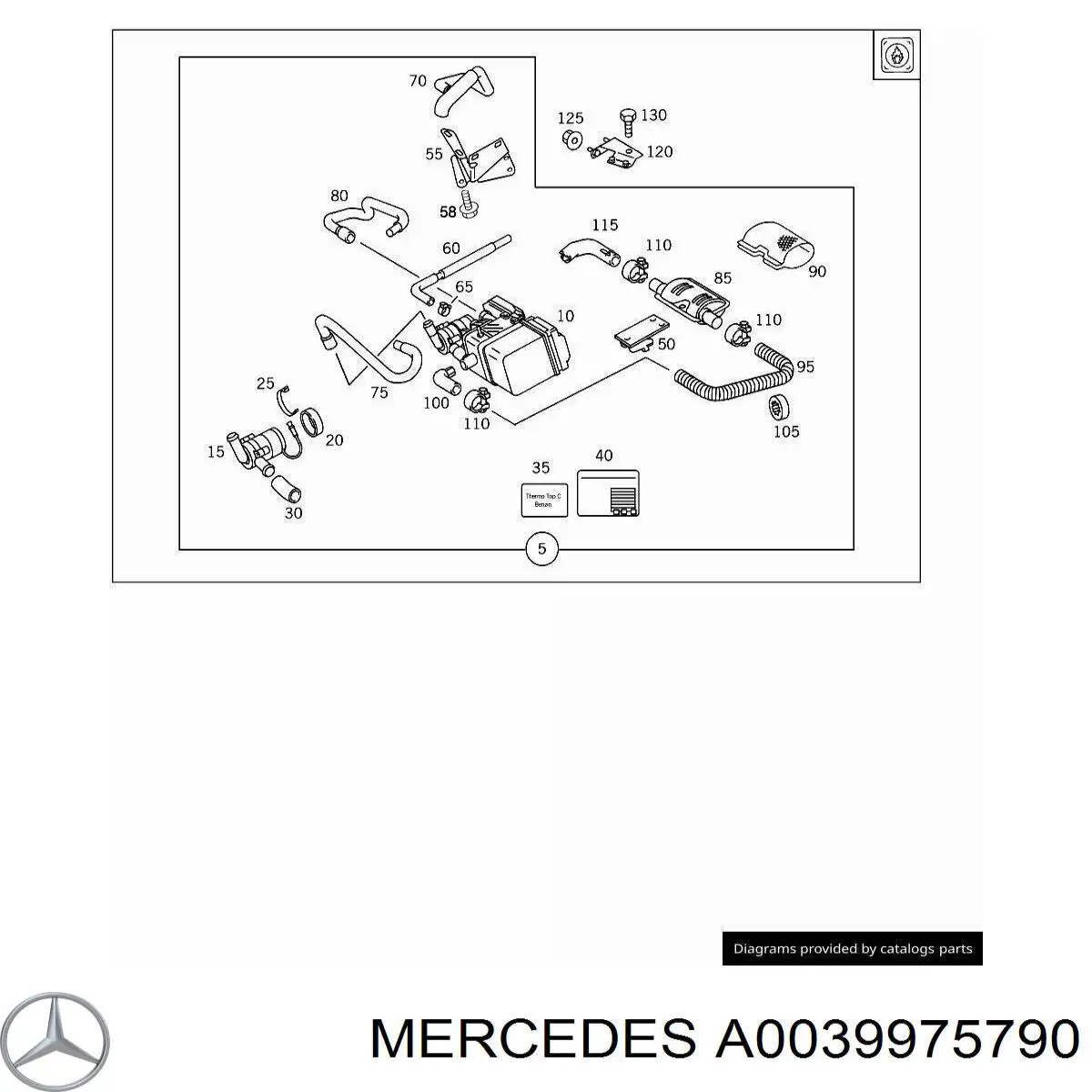Compre A0049972590 Mercedes Braçadeira de silenciador dianteira