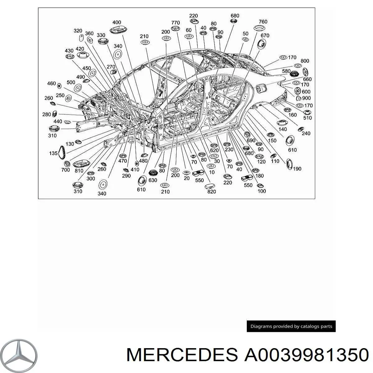 0039975786 Mercedes Coxim do macaco inferior (suporte de plataforma elevatória)