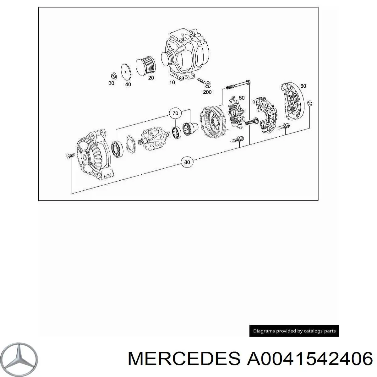 A0041542406 Mercedes Relê-regulador do gerador (relê de carregamento)