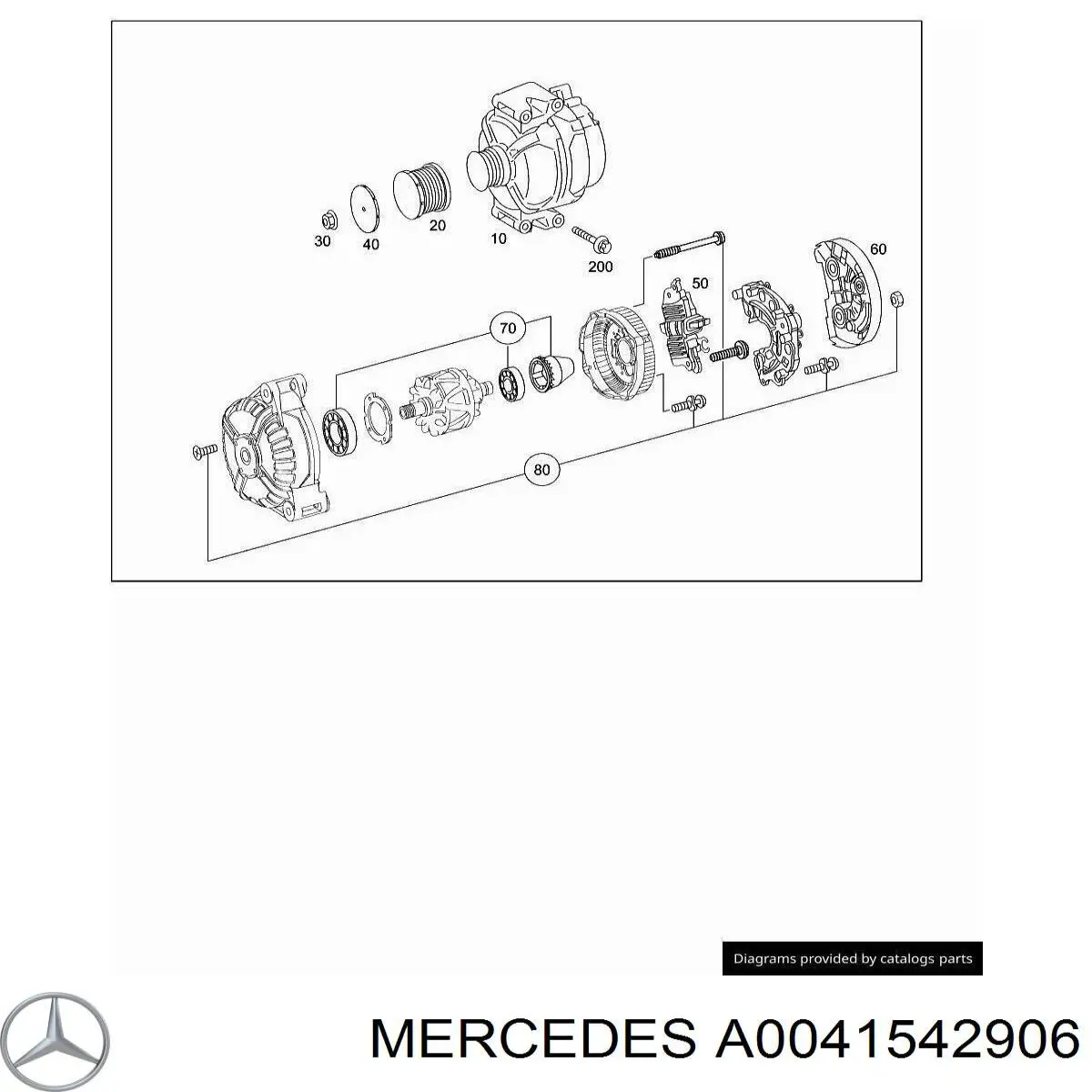 A0041542906 Mercedes Relê-regulador do gerador (relê de carregamento)