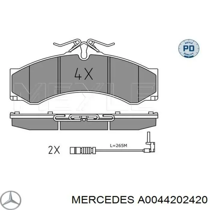 Sapatas do freio dianteiras de disco Mercedes A0044202420 preço, a partir de 37,24 USD