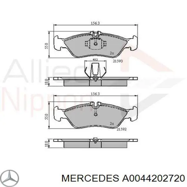 Sapatas do freio traseiras de disco Mercedes A0044202720 preço, a partir de 29,55 USD